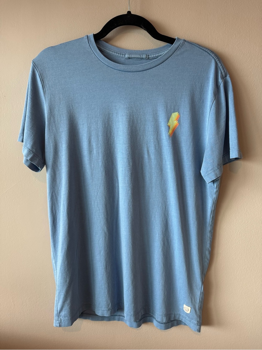 Marine Layer Men's Light Blue Rainbow Lightning Bolt ‎T-Shirt Size Small